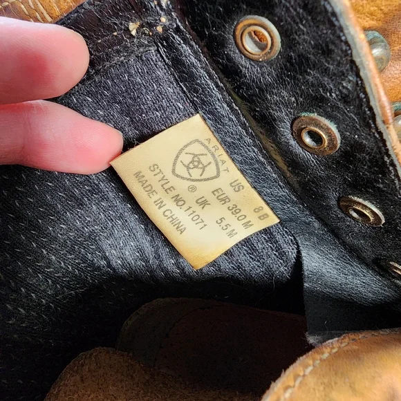 Ariat Brown Leather Boots Size 8 - Picture 3 of 14